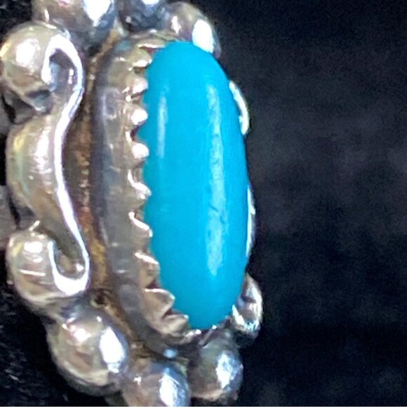 Ring Turquoise 1960s Bell Trading Post Size 4 Vintage Jewelry Sterling Silver St - Picture 13 of 14